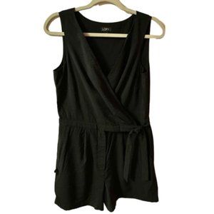 Loft Rayon/Nylon Black Wrap Sleeveless Shorts Romper Size 2 #0696